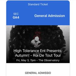 Autumn! Concert Ticket 