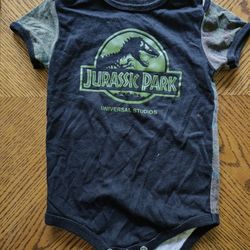 Vintage Style Jurassic Park Baby Bodysuit 24 Month Universal Studios Camo Shirt