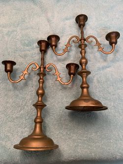 Vintage brass candle stick holders