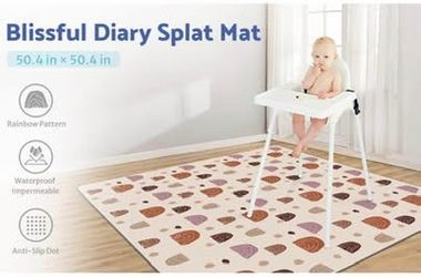 Blissful Diary Baby Splat Mat, 50.4 X 50.4 Inch