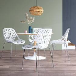 Set Of 4 Plastic Dining Chairs 