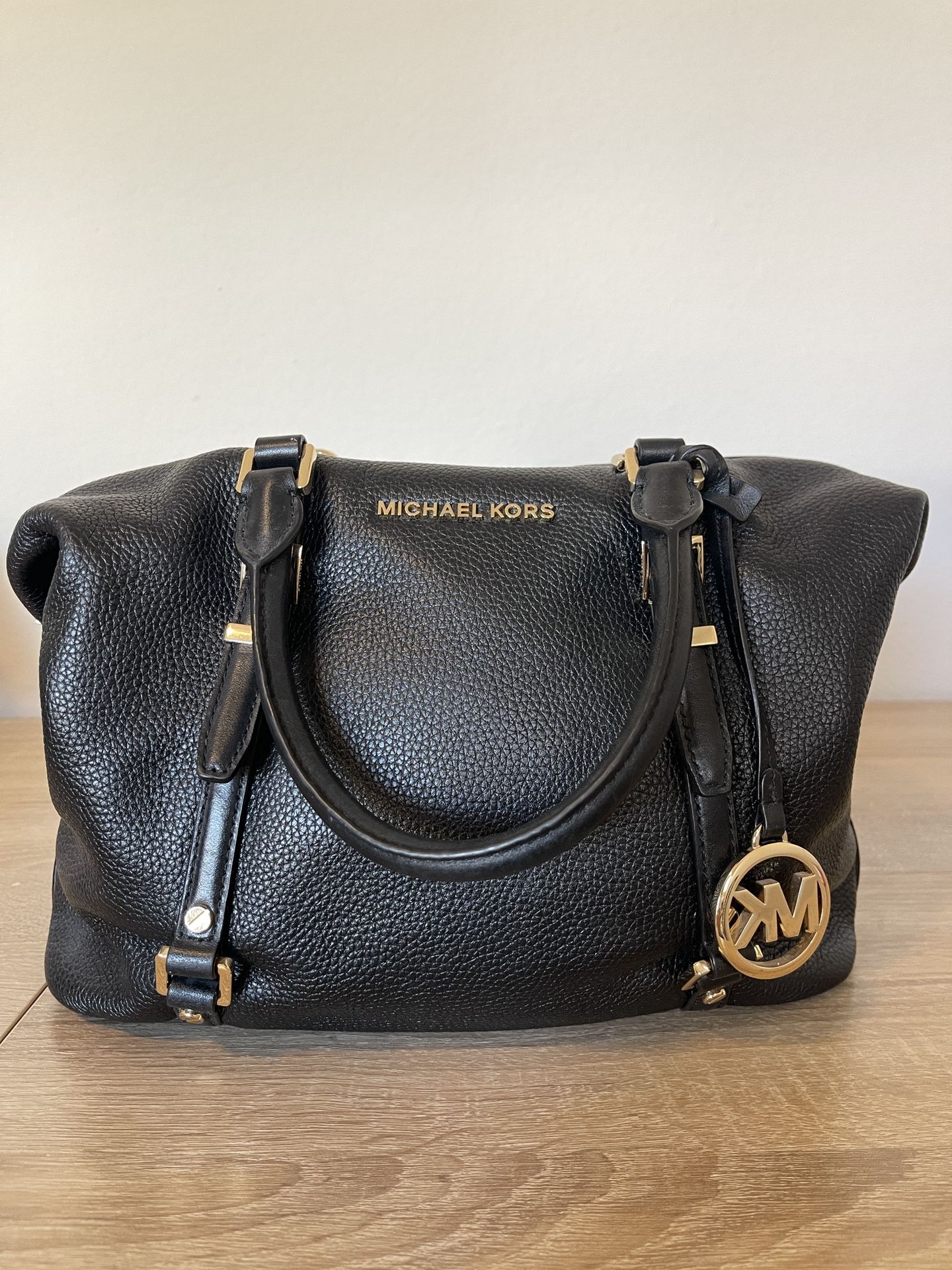 Michael Kors Hamilton Black Pebbled Leather Satchel – With Dust Bag