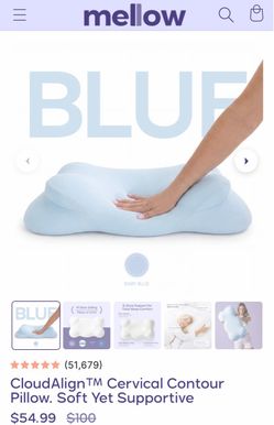 Mellow CloudAlign Cervical Contour Pillow – Baby Blue