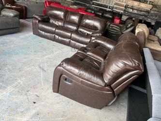 Power reclining sofa and loveseat