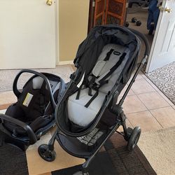 Baby Stroller And Car Seat One Set Like New