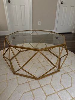 Glass top coffee table