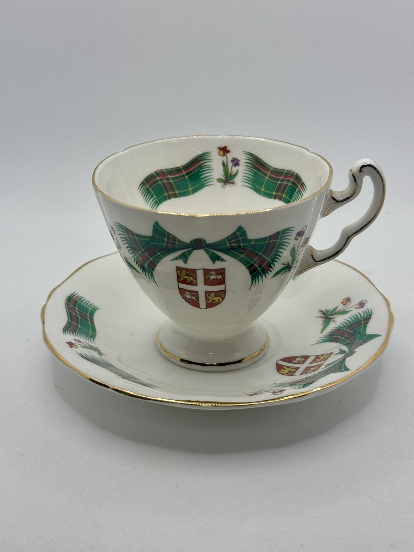 Vintage Royal Adderley Bone China Newfoundland Tartan Cup & Saucer Set