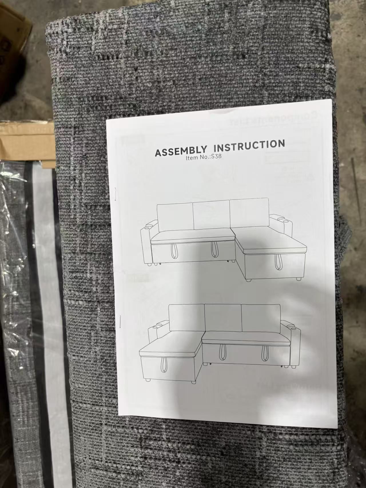 S38-Sleeper Sofa Bed, 85" Pull Out Couch Bed with Reversible Storage Chaise for Living Room, L Shaped Sleeper Sofa with Retractable Table, Charging St