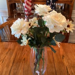 $22 Tag Vase(14”) with bouquet of artificial flowers and branches 