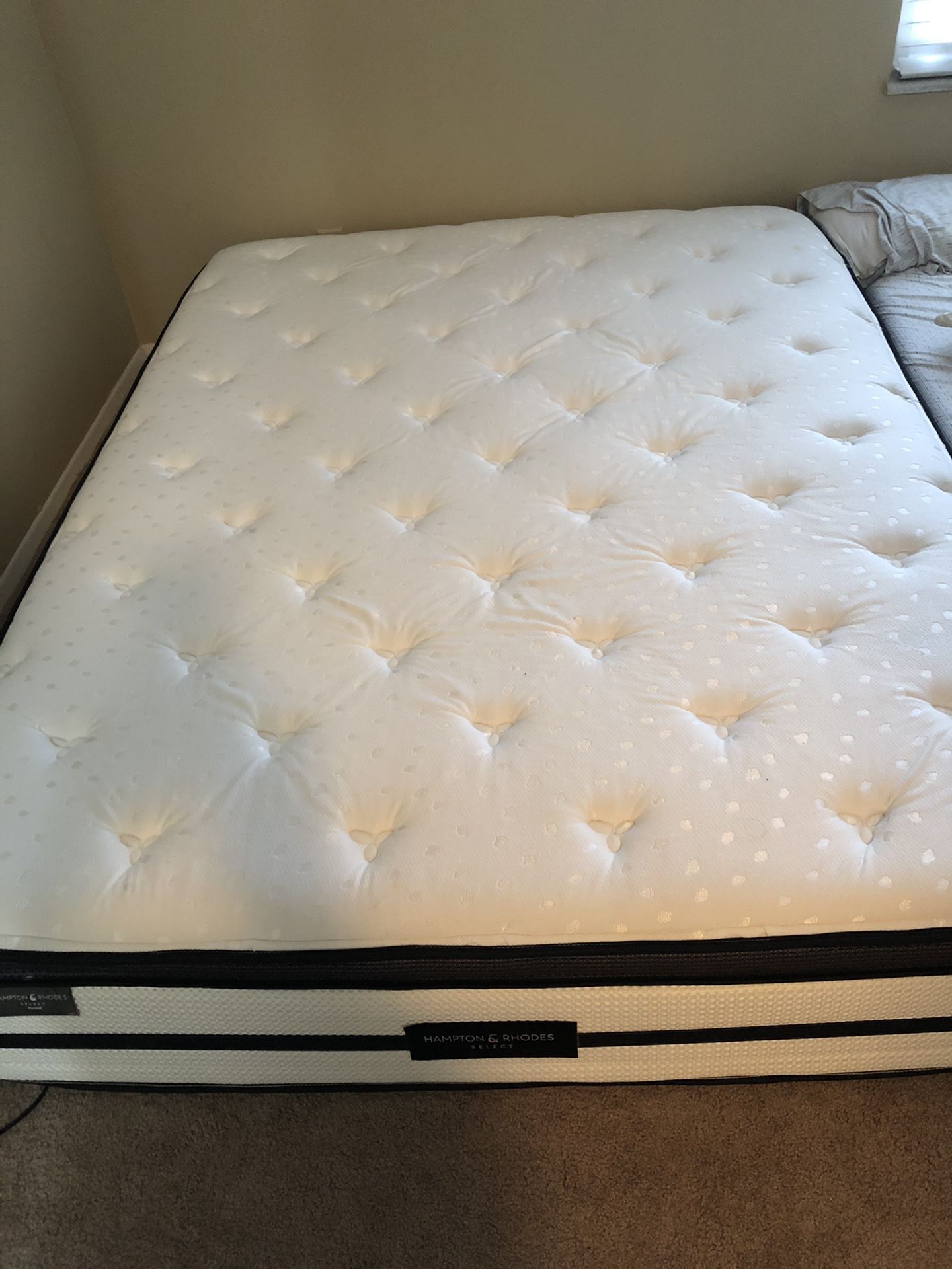 Almost brand new queen size mattress and bed frame