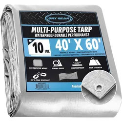 40x60 Heavy Duty Silver/Black Waterproof 10 MIL Thick Tarp