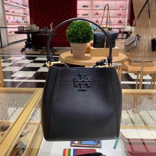 NWT Authentic Tory Burch McGraw Small Bucket Bag