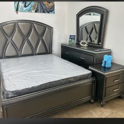 Queen Bedroom Set With Led Lights 