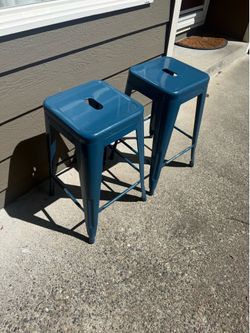 Stackable Metal Bar Stools (2)
