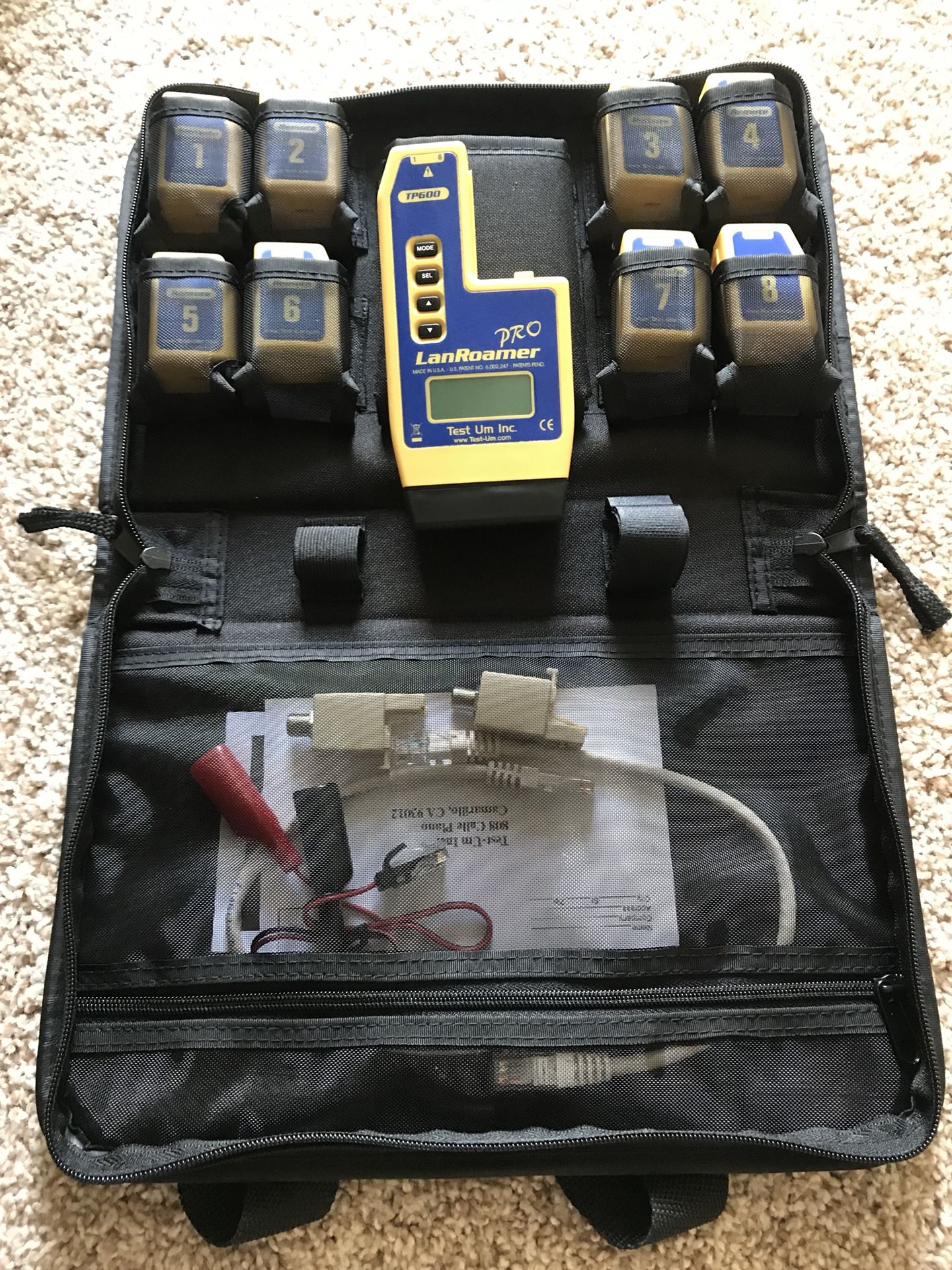 TEST UM INC. LAN ROAMER PRO TP600 cat5 tester full kit never used