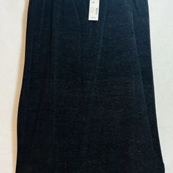 Maggie Barnes Stretch Elastic Waist Plus Size 2X Black Fringe Hem 34” BRAND NEW!