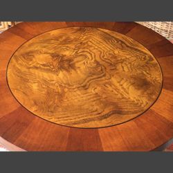 Round Tiered Accent Table, Solid Wood and Metal - 25H x 21 diameter 