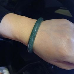 Certified A Grade Blue Grey Jade Jadeist Guatemala Jade Luxury  Bangle Size60_61_62mm