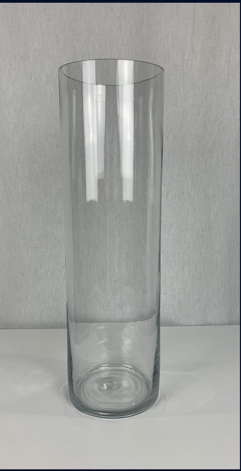 2 Big Cylinder Glass Vases 