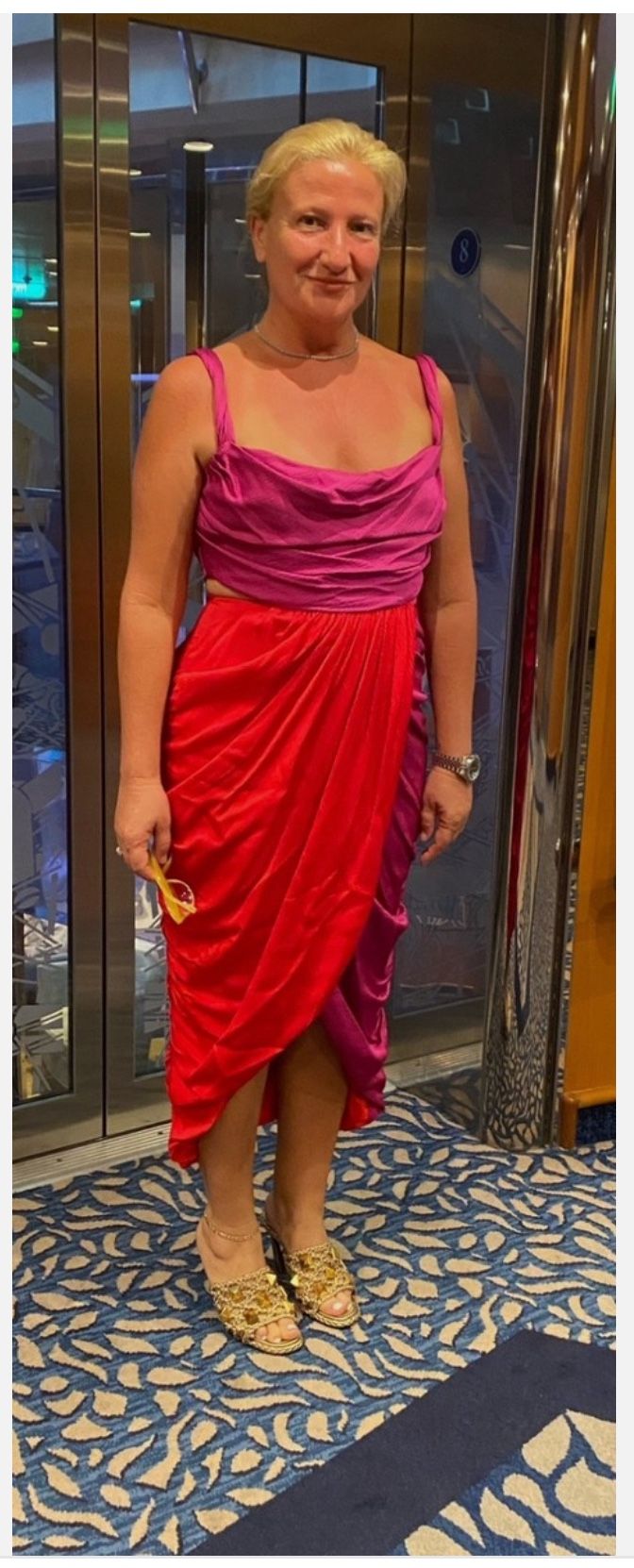 AMUR Persey Cocktail Dress Coral Purple Mermaid Straps Size 8, SAKS $520, EXCELLENT 