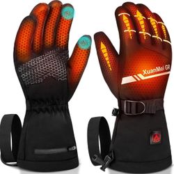 Heated Gloves,  Rechargeable Heated Gloves for Men Women, Waterproof & Upgrade Non-Slip Electric Heating Glove for Motorcycling, Hunting, Skiing, Outd