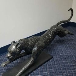 Metal Running Cheetah Sculpture Large Animal Statue Indoor Outdoor