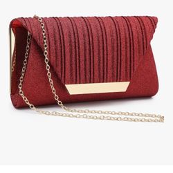 Burgundy Red sparkle bag Purse, Clutch new