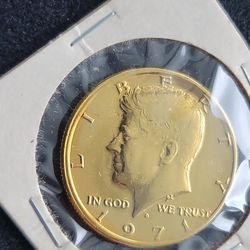 1971-D U.S. JFK Half-Dollar ☆Mint Error☆Commemorative 18K Gold with DDR &  Off-Center Rim
