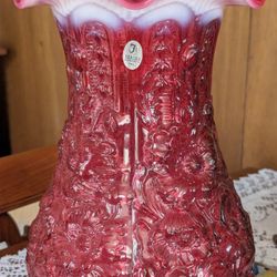 Fenton Cranberry poppie Vase.  300.00
