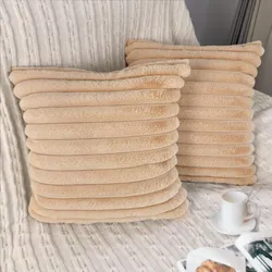 2Pak 18x18 Pillow Cover Velvet Pillow Covers Faux Fur Square Throw Pillow Covers