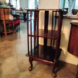Antique Swivel Bookshelf 150 Clock 100 Both Perfect
