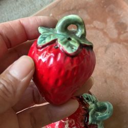 Vintage Strawberry Salt And Pepper Shakers 