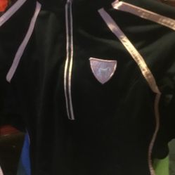 One Zipper Up Jacket Black Trimwith Hot Pink   Size 8    Zipper  Half     Way Up The Front 