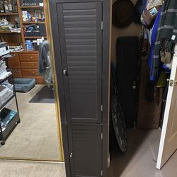 Black Tall Slim Storage Cabinet 