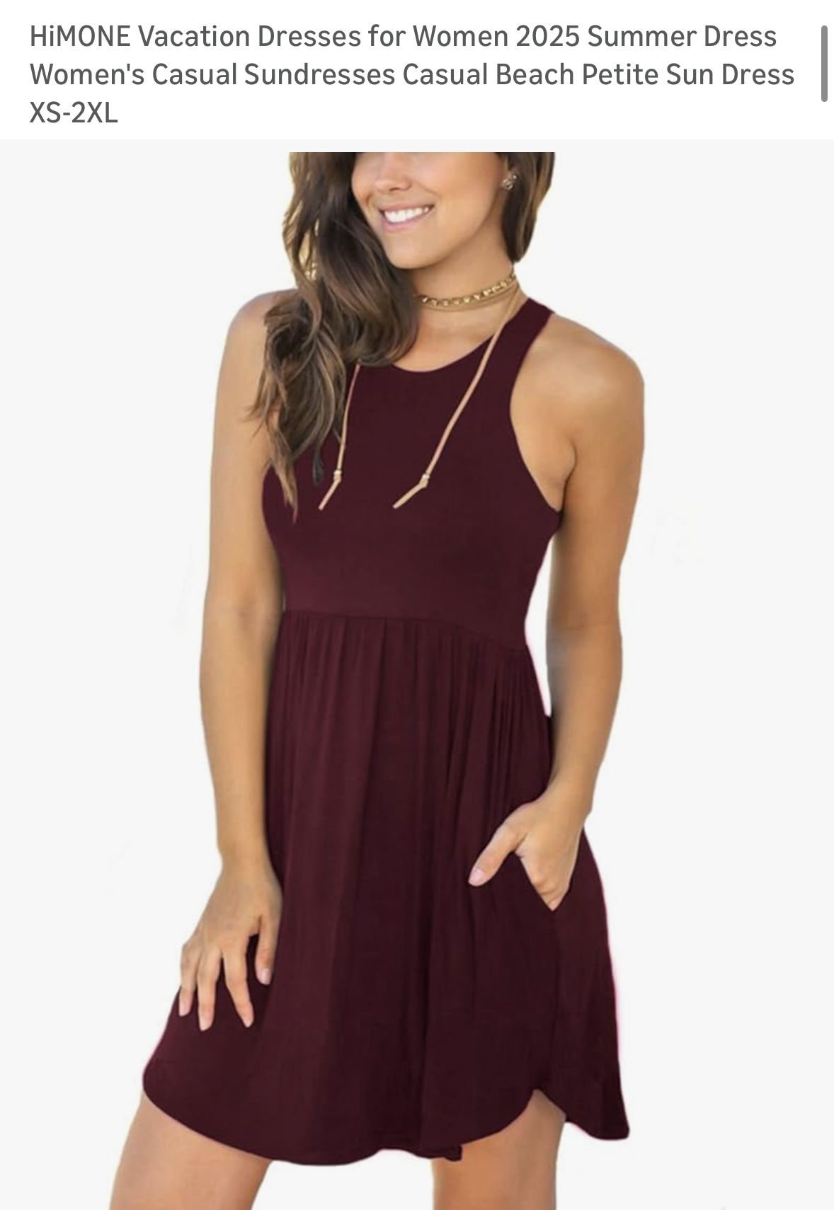 HiMONE Vacation Dresses for Women 2025 Summer Dress Women's Casual Sundresses Casual Beach Petite Sun Dress