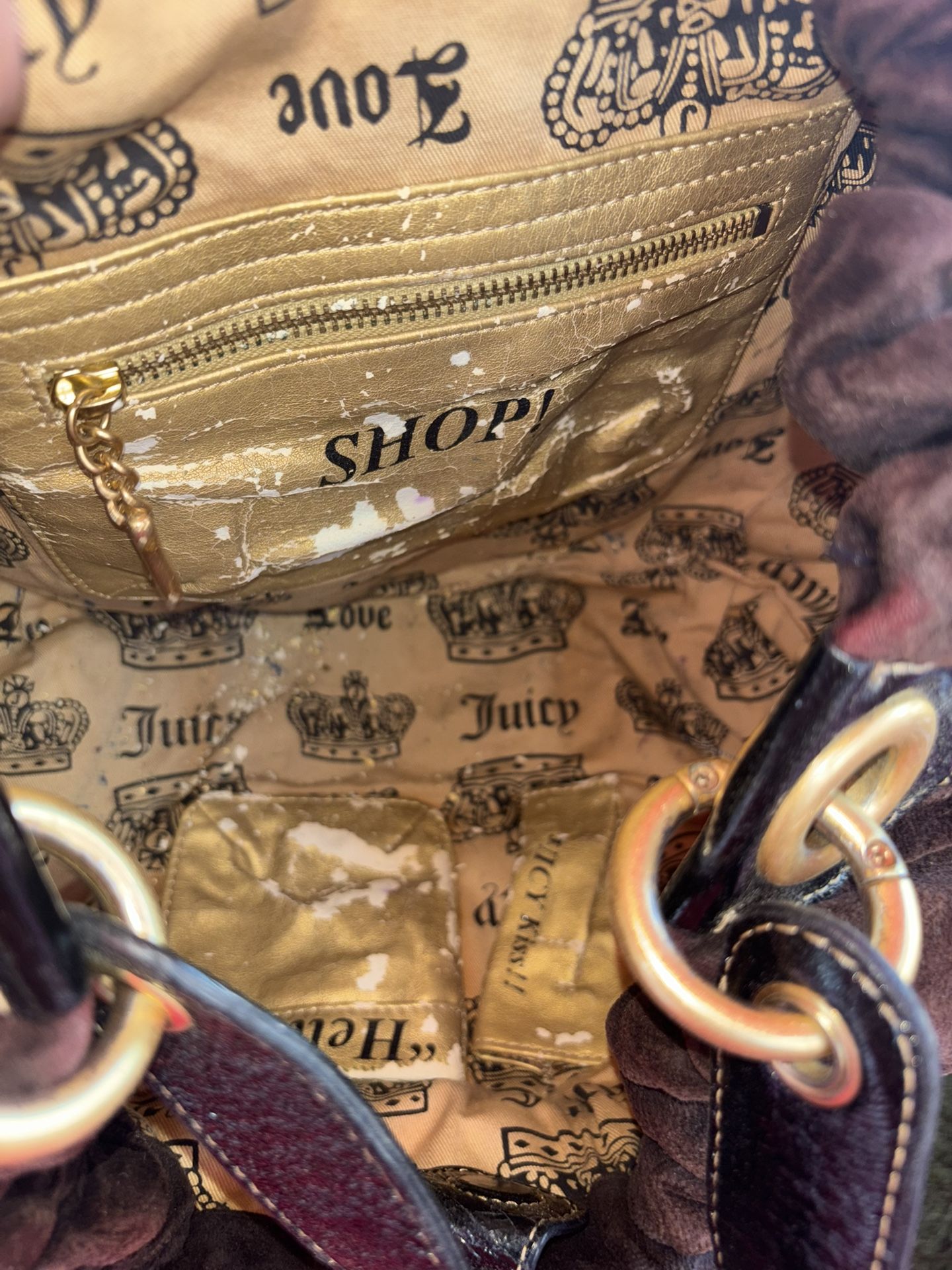 Vintage Y2K Velvet Espresso Juicy Couture Shoulder Bag