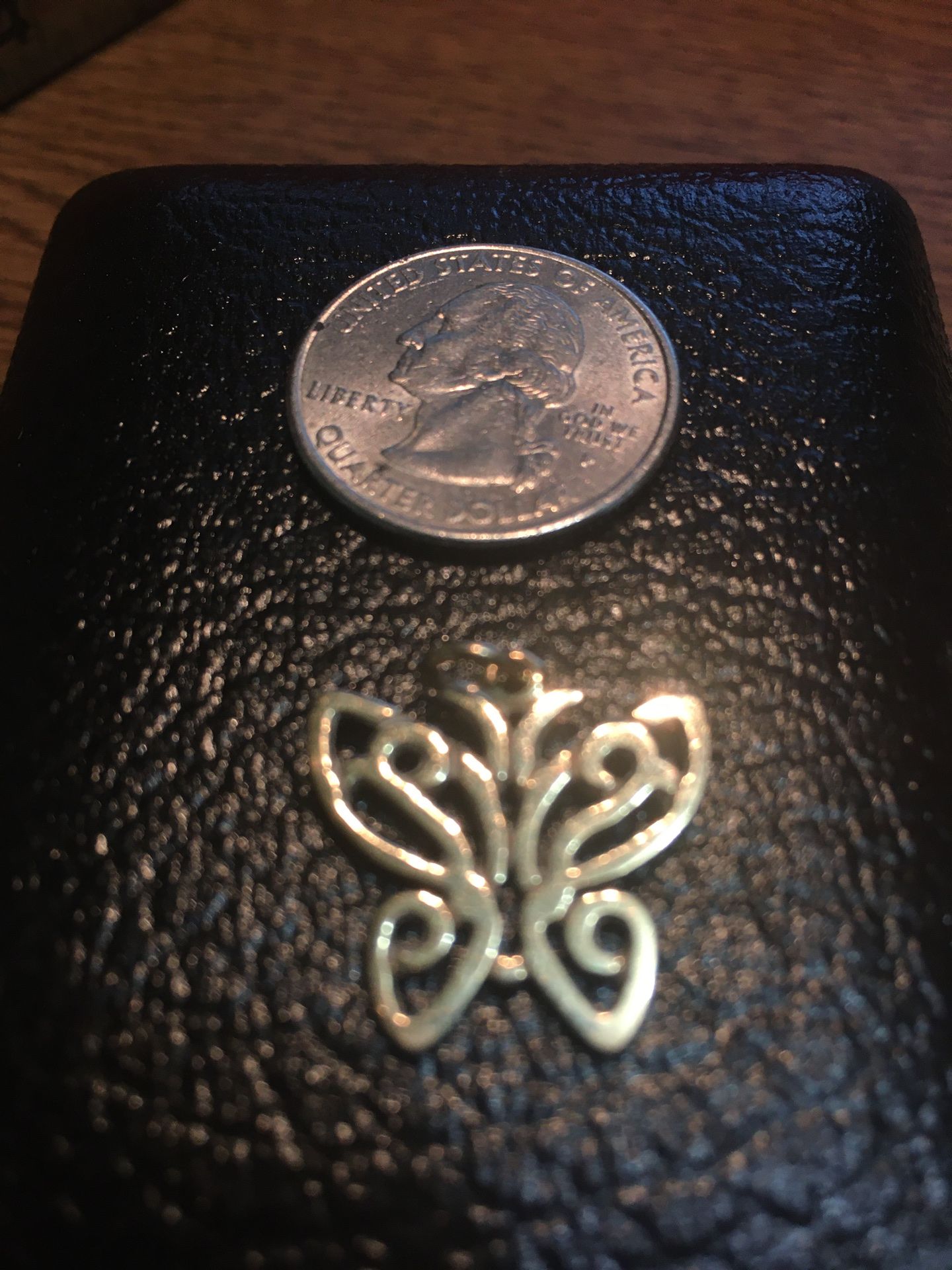 RETIRED James Avery 14k Yellow Gold Open Lace Butterfly Charm UNCUT RING 3g with box and bag