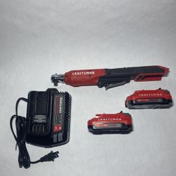 craftsman 3/8 inch electric ratchet + 2 batteries  and charger 
