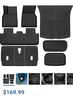 Floor Mats Fit for 2025-2026 Model Y Juniper 5-Seater (NOT for 7- Seat), 9PCS TPE All-Weather