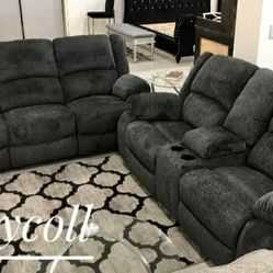 Brand New Drycoll 2 Piece Reclining Sectional Couch Color Options &&&$39 Down Payment with Financing  No Needed Credit Check