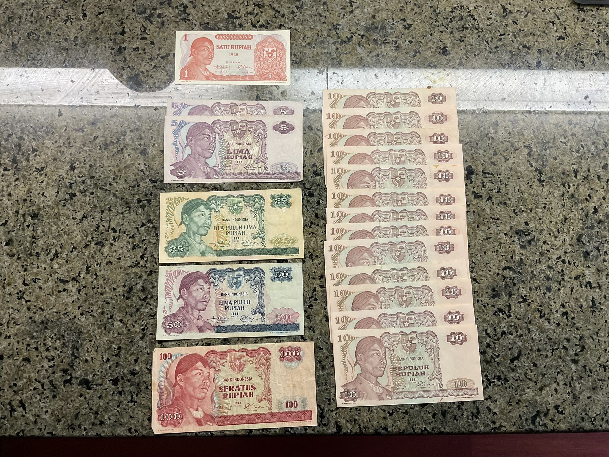 BANK INDONESIA 1968 VARiOUS DENOMINATION