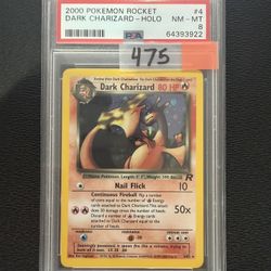 Dark Charizard PSA 8 - Fart Swirl 💫 !!! 