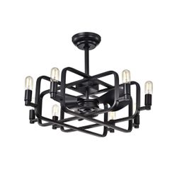 Warehouse of Tiffany Usard Fandelier Ceiling Fan CFL8347-REMO  Black New