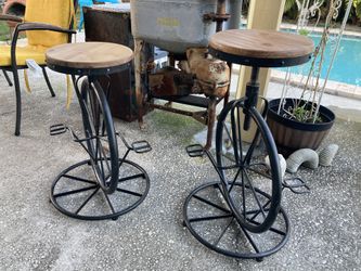 Industrial Bicycle Design Bar Stools