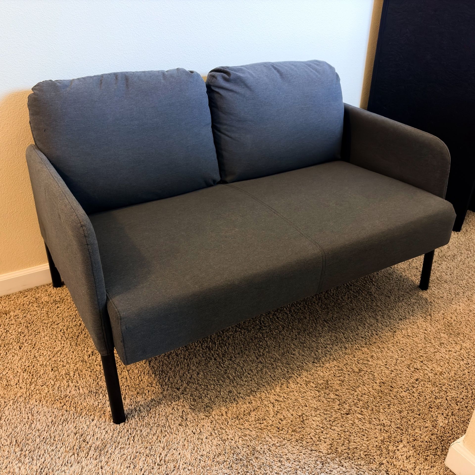 Glostad IKEA Love Seat Knisa Dqark Gray Like New