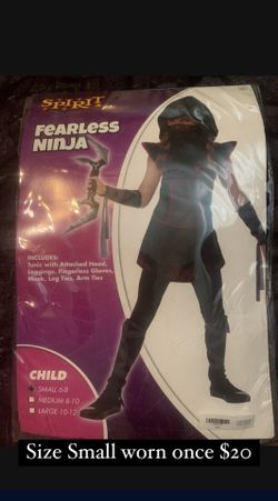 Kids Ninja Costume Girls Size small 