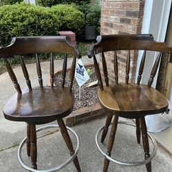 Solid Wood Swivel Stools 