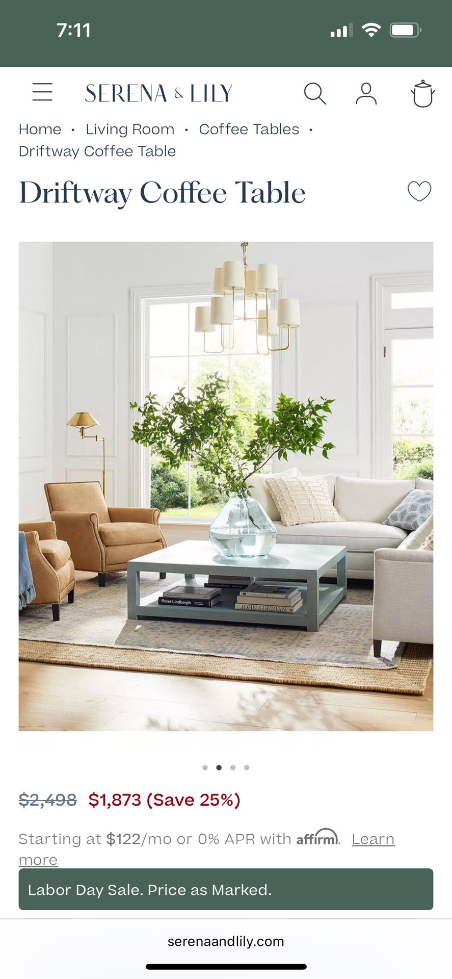 Serena & Lily Driftway Coffee Table