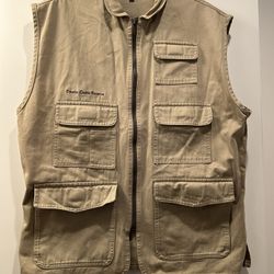Khaki Canvas Safari Vest Men’s Size XL