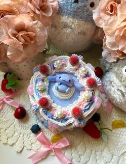 Handmade blue cinnamaroll faux cake home decor